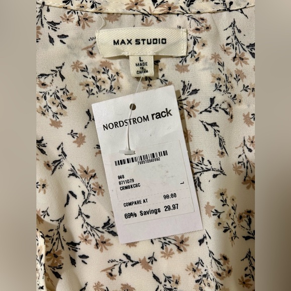 NWT - Max Studio Blouse - Wrap Look with Tie - Picture 3 of 3